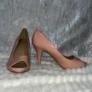 Elegant Pink Peep-Toe Heels